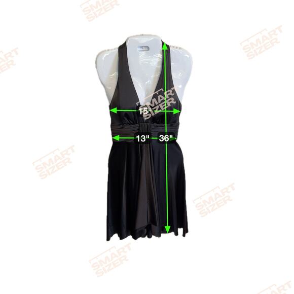 Trina Turk Silk Plunge Halter Neck Black Satin Cocktail Dress Small - Picture 10 of 10